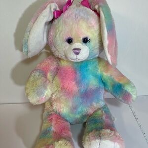 Build a Bear 16" Bunny Rabbit Watercolor Pastel Rainbow Plush Toy Stuffed Animal